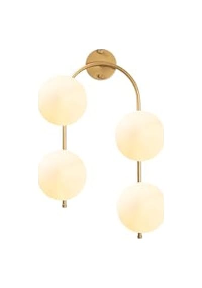 Parlak Gold Metal Aplik Duvar Lambası E14 Uyumlu 40x26x62 Cm Oturma Odası Aydınlatma, Altın-10605 Diğer