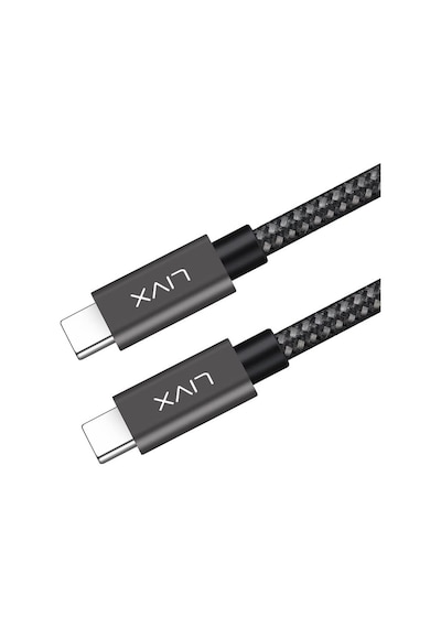 Solid 100w 5a Type C To Type C Hızlı Şarj Ve Data Kablosu Halat Örgülü Space Gray Mbt 1 Metre