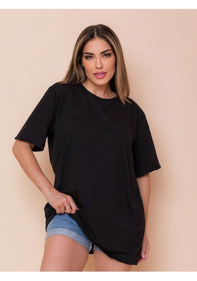 Düz Oversize Unisex Tişört Ycb4 SIYAH