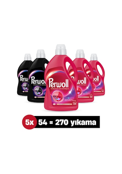 Perwoll Renkli + Siyah Sıvı Çamaşır Deterjanı 5 x 2970 ML