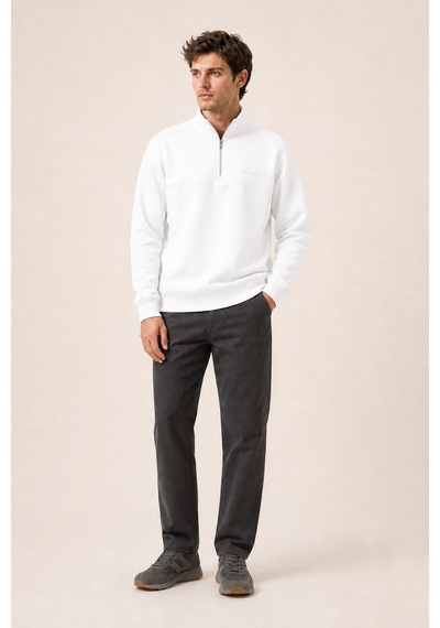 Redline Krivs Bisiklet Yaka Regular Fit Kışlık Sweatshirt Beyaz