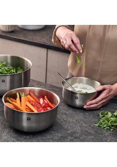 Zwıllıng Hazırlama Kasesi Seti, 3 Parça, 18/10 Paslanmaz Çelik, Salata Kasesi, Karıştırma Kasesi, Çap: 17, 21 Ve 25 Cm Sku: Smg8690010521781 Açık Gri