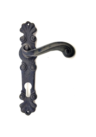 Antika Tarz Dekoratif Pirinç Okyanus Yale Kapı Kolu - 230x46 Mm, Oksit