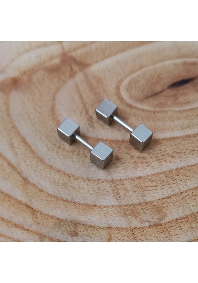'- Piercing Küpe Renkli Unisex Metal Küpe Pytkkp121 Gümüş