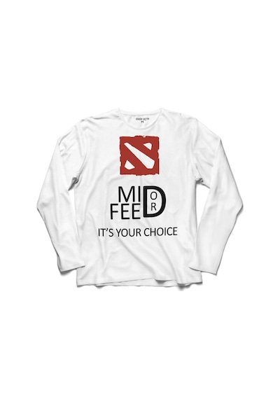 Mıd Or Feed Dota 2 Dota2 Logo Uzun Kollu Tişört (518439004)