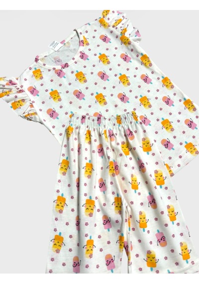 Aliş Kids Kız Çocuk Pamuklu Beyaz Çiçek Desenli Kolları Fırfırlı Kısa Kollu Şortlu Yazlık Pijama Takımı Beyaz Sarı Aliş Kids Kız Çocuk Pamuklu Beyaz Çiçek Desenli Kolları Fırfırlı Kısa Kollu Şortlu Yazlık Pijama Takımı Beyaz Sarı