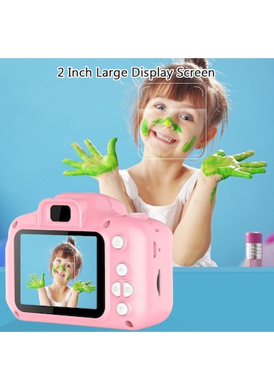 720p Yüksek Çözünürlüklü Çocuk Dijital Kamera Mini Video Kamera 8 Mega Piksel 2 İnç Büyük Ips Ekranlı Erkek Kız Çocuklar