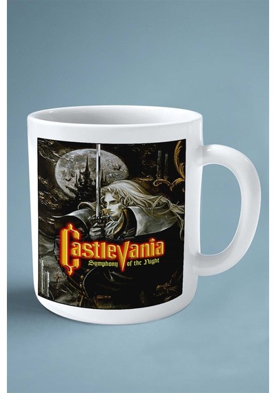 Castlevania Oyun Baskılı Kupa Bardak Çift Taraflı Kişiye Özel Model 4 Çok Renkli