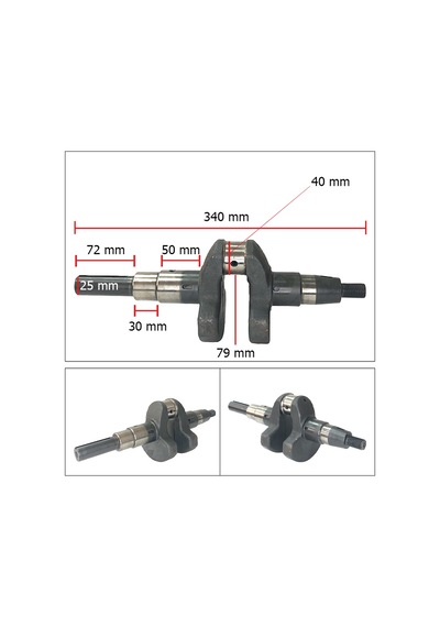 İtal/Çin 186F 10hp Dizel Krank Mili Kamalı 25Mm