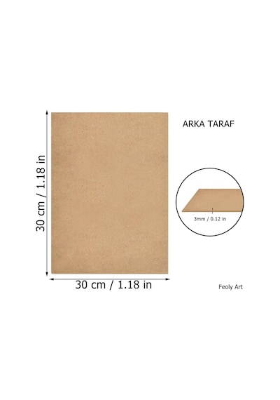 3 Mm 30x30 Mdf Plaka 5 Adet - Hobi, Maket, Ahşap El Sanatları İçin Uygun 5 Li Paket