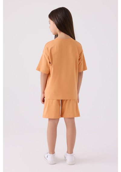 U.S. Polo Assn. U.s. Polo Assn Kız Çocuk Turuncu Bermuda Takım Us1848-c-v47 Turuncu