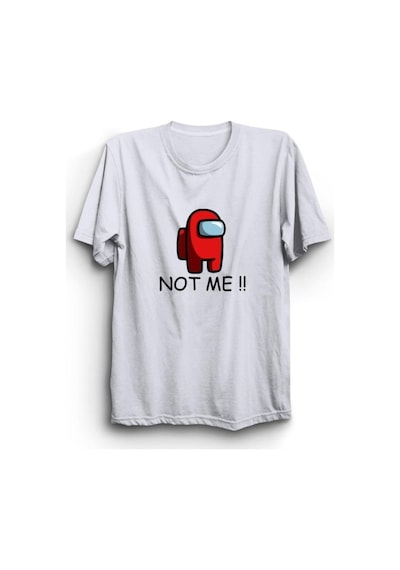 Among Us, Oyun Baskılı Unisex %100 Pamuk Beyaz T-shirt Beyaz