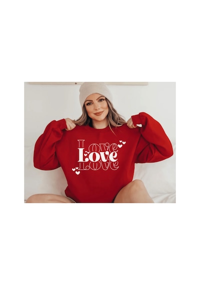 Magors Stıl-x Love Baskılı Oversıze Pamuklu Siyah Ve Kırmızı Renk Sevgiliye Özel Sweatshırt Kırmızı Magors Stıl-x Love Baskılı Oversıze Pamuklu Siyah Ve Kırmızı Renk Sevgiliye Özel Sweatshırt Kırmızı