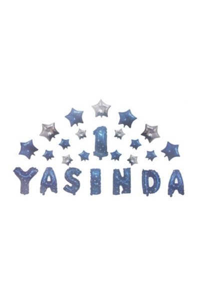 Folyo Balon 1 Yaşında Yıldızlı Set Mavi 16ınc Pk:1 Çok Renkli