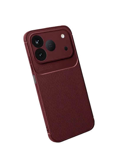 Tecno Spark 50 4g Kılıf Karbon Silikon Case Bordo
