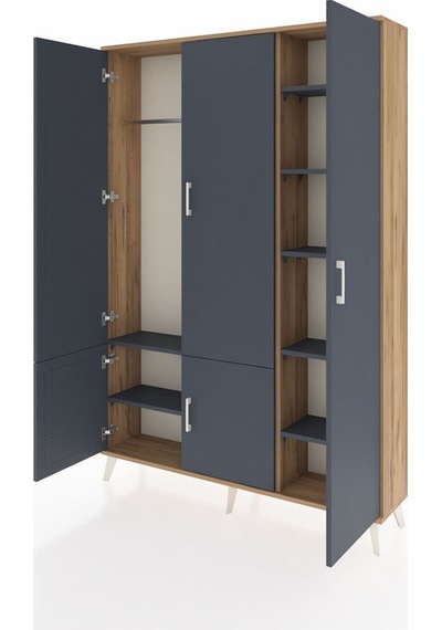 Arges Dolap 7 Raflı 5 Kapaklı Tek Askılı 132x30x195 Çam-antrasit/antrasit Antrasıt/antrasıt Arges Dolap 7 Raflı 5 Kapaklı Tek Askılı 132x30x195 Çam-antrasit/antrasit Antrasıt/antrasıt