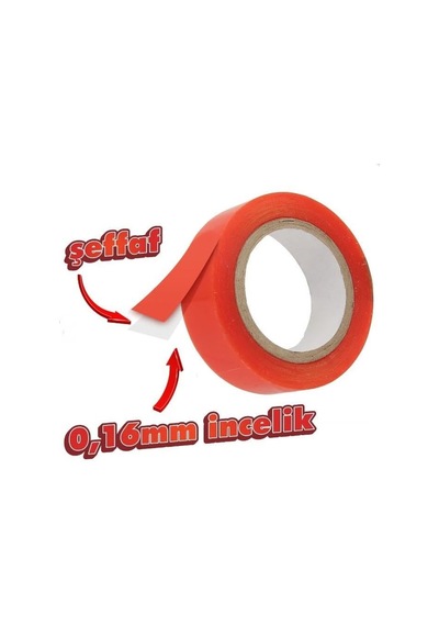 Çift Taraflı Polyester Bant 140 Derece Isıya Dayanıklı 15mmx5mt-0,16mm İncelik