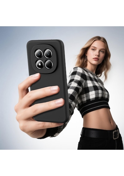Xiaomi Redmi Note 15 Pro Plus 5g İle Uyumlu Kılıf Esnek Premium Yumuşak Silikon Telefon Kılıfı Kapak Siyah