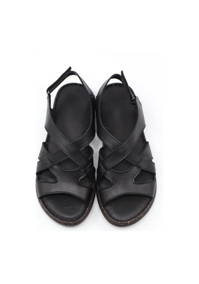 Nesilshoes Nesil Shoes Mns 154 Siyah Hakiki Soft Deri Kadın Sandalet