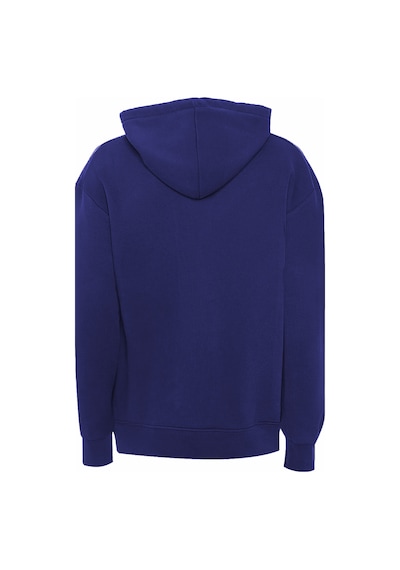 Tudors Unisex Relax Fit Rahat Kesim Pamuklu İçi Polarlı Çift Cepli Tam Fermuarlı Koyu Lacivert Kapüşonlu Sweatshirt-32701 Koyu Lacivert