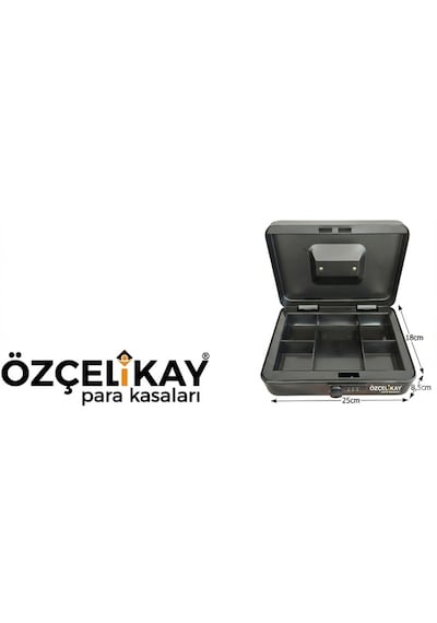 Şifreli Açılır Ve Taşıma Kulplu Metal Para Kasası Mücevher - Takı Kutusu 5 Bölmeli