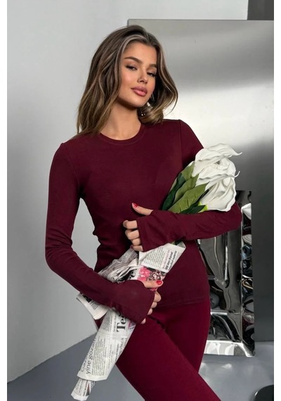 Bbbutikbasic Oys Model Parmak Geçmeli Buzzy Body S8345 Bordo