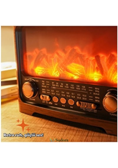 Fepe Fp-821 Şömine Detaylı Bluetooth Destekli Nostaljik Radyo