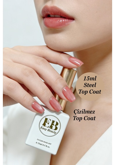 Çizilmez Top Coat 15ml - Kalıcı Oje Ve Protez Tırnak Steel Top Kat - Tpo İçermez Çizilmez Top Coat