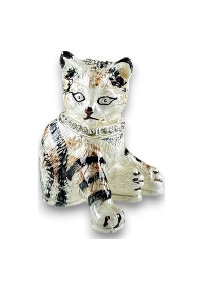 Taş Detaylı Çizgili Kedi Biblo Çelik Metal 7x6 CM Taş Detaylı Çizgili Kedi Biblo Çelik Metal 7x6 CM