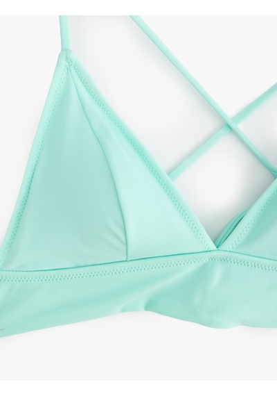 Koton Bağlama Detaylı Arkası Çapraz Askılı Bralet Bikini Üstü Yeşil 5sak10051mm Yeşil