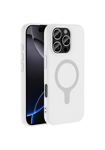 Joko Apple Uyumlu  iPhone 16 Pro Max Z Silikon Magsafe Kapak - Beyaz