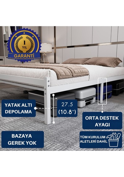 Aksviva Felix Çift Kişilik Ferforje Metal Karyola