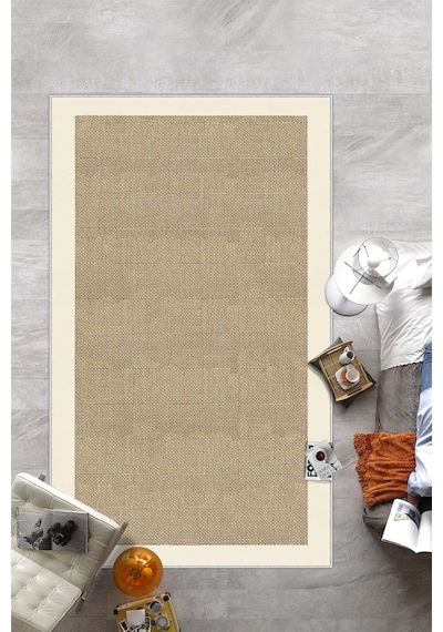 West Home Dijital Baskı Yıkanabilir Kaymaz Taban Salon Halısı Mutfak Halısı Koridor Halısı Wh 455 Beige