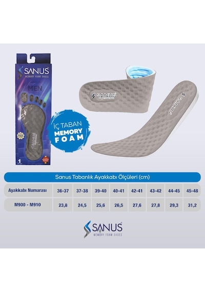Sanus M900 Visco Memory Foam Anatomik Unisex Tabanlık