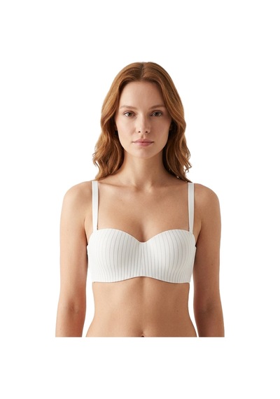 Cottonill Seamless Bra - Striva Mikro Çizgi Desenli Balenli Kadın Sütyen 3'lü Paket-2 Çok Renkli