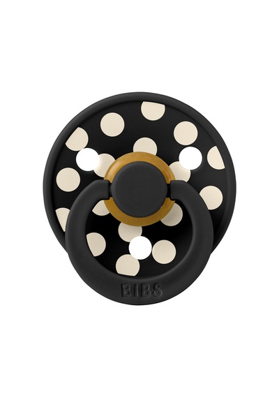 Bibs Studio Polka Big Kauçuk Emzik - Black Ivory 0-6 Ay