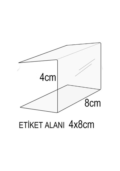 Rafa Önden Geçme U Tip Etiketlik U48 4x8cm - 100 Adet Çok Renkli