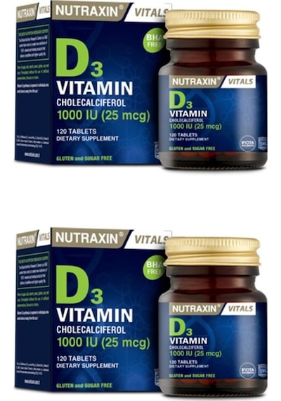 Nutraxin Vitamin D3 1000 IU  120 Tablet 2 Adet