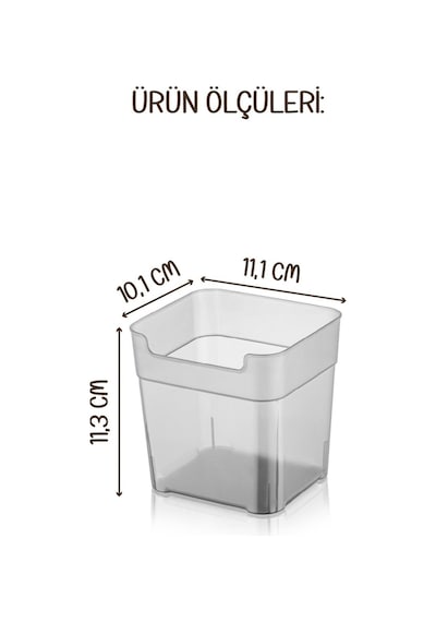 Vienev Arum Mini Buzdolabı Düzenleyici Kutu Antrasit 4'lü