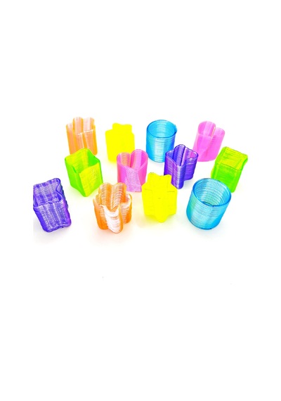Çiçek Şekilli Neon Turuncu Stres Yayı Oyuncak Stres Yayı - 3 Cm Çapında - 1 Adet
