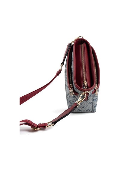 Silver Polo Sp1184 Kadın Çapraz Çanta Monogram Gri-bordo