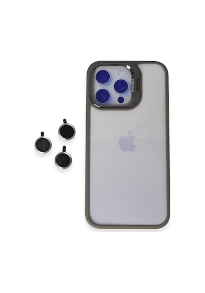 Zengemtx Joko Apple Uyumlu iPhone 15 Pro Max Kılıf Roblox Lens Standlı Kapak - Titan Gri