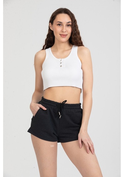 Twenty3 Kadın Beli Lastikli Basic Kısa Cepli Şort 001