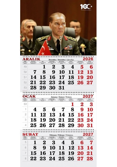 2027 Yılı Gemici Takvimi ---komutan Atatürk