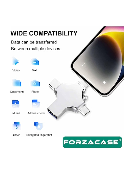 Micro Usb Type-c Lightning To 4in1 Otg Usb Çevirci Adaptör -fc754