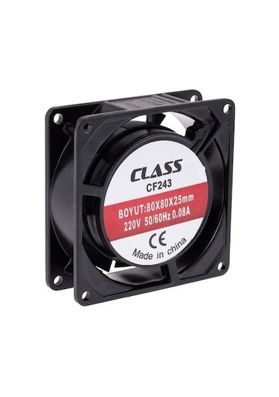 Class Cf-243 80x80x25mm Ac 220 Volt Fan Kasa Fanı Soğutucu
