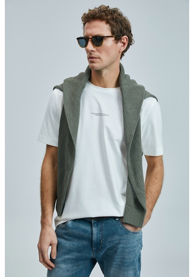Lufian 111020242 Valor Modern Grafik T- Shirt Erkek Tişort Beyaz
