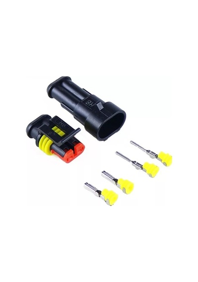 25 Adet 2 Pin Süper Seal Konnektör Su Geçirmez Oto Dişi Erkek (552489174)
