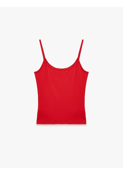 Koton U Yaka Kolsuz Slim Fit Basic Atlet Kırmızı 6sal30058ık