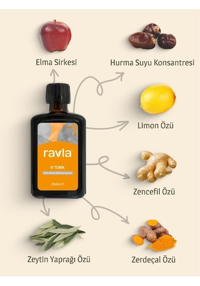Ravla R Tonik Elma Sirkeli Bitkisel İçecek - 250ml